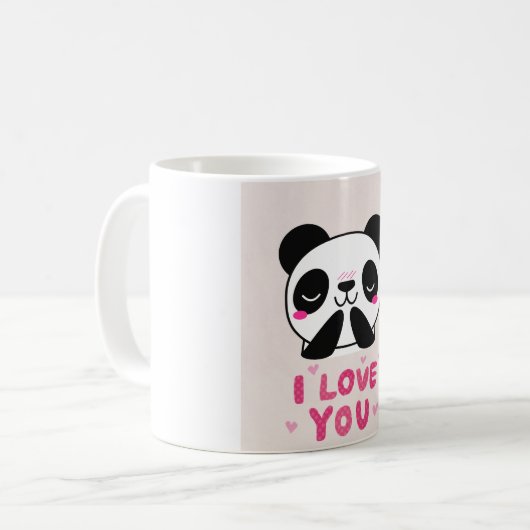 Mug caneca panda coração desenho (Devant gauche)