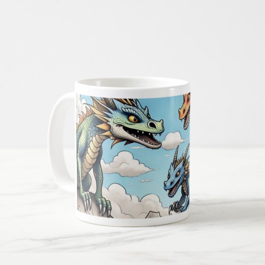 Mug Caneca personalizada com desenho de dragões (Devant gauche)