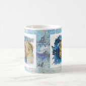 Mug Caneca pintura "Cavalo" com fundo em manchas azuis (Centre)