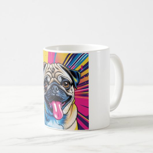 Mug Caneca Pug Pop Art 01 (Devant droit)