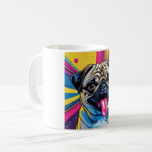 Mug Caneca Pug Pop Art 01 (Devant gauche)