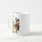 Mug Caneton de dessin animé 3D faisant irruption (Devant gauche)