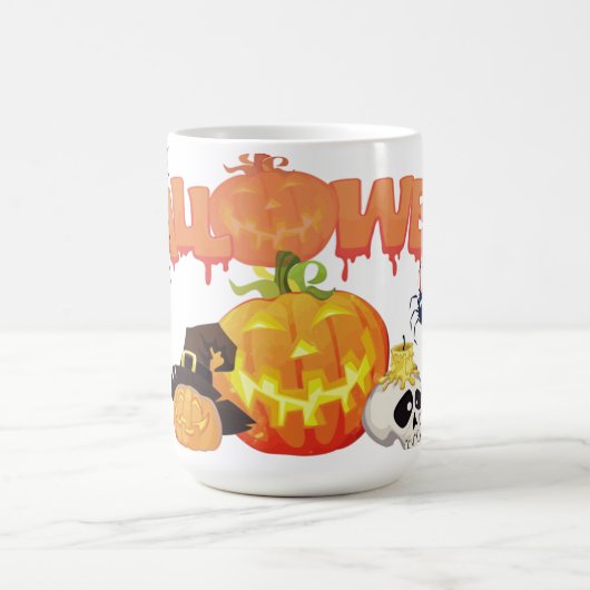 Mug Canette à café orange à deux tons Helloween (Centre)