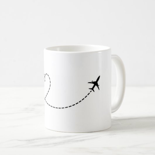 Mug Canette Avion Coeur (Devant droit)