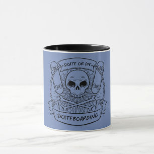 Mug Canette Bicolore Planche à roulettes or Die