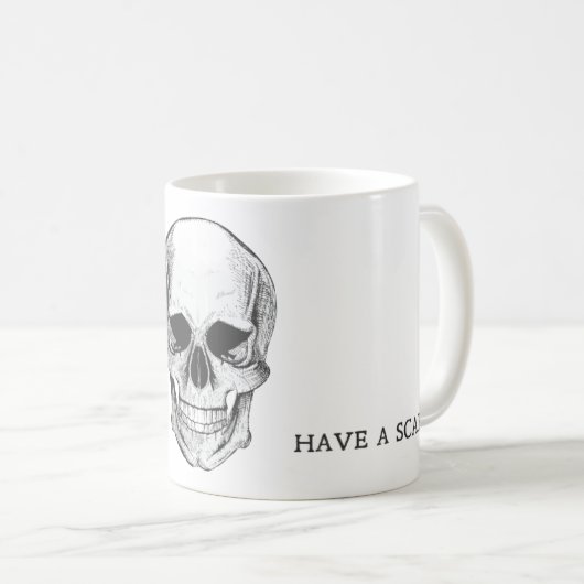 Mug Canette Crâne Have à Scary (Devant droit)