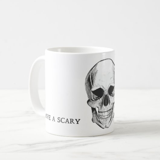 Mug Canette Crâne Have à Scary (Devant gauche)