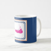Mug Canette de café de l'île Nantucket en bleu, blanc, (Devant droit)