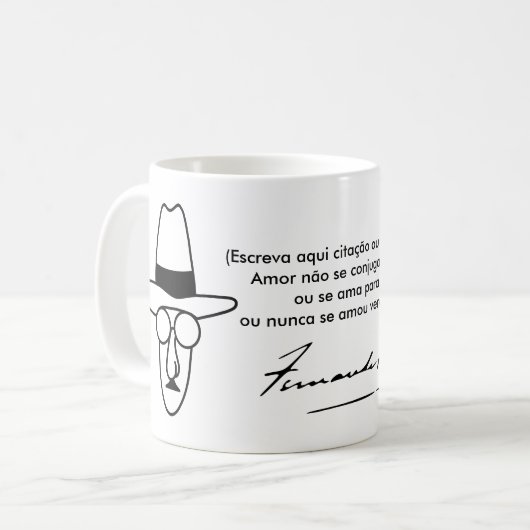 Mug Canette Fernando Pessoa - personalizável (Devant gauche)