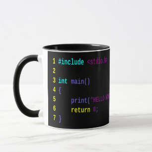 Mug Canette « Hello World ! » C couleur Blanche