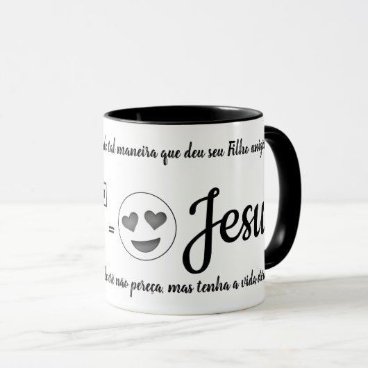 Mug Canette Jésus + Verset João 3:16 (Devant droit)