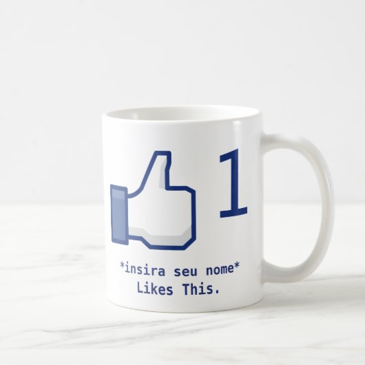 Mug Canette « Likes This » Facebook (Personalizável) (Droite)