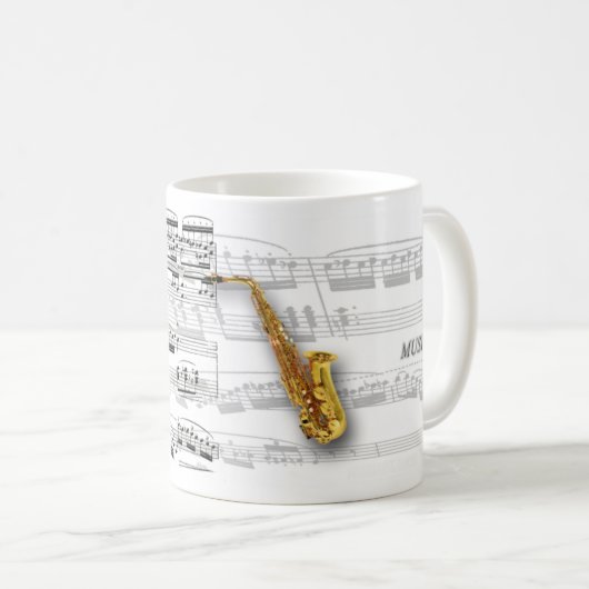 Mug Canette séparation et saxophone (Devant droit)