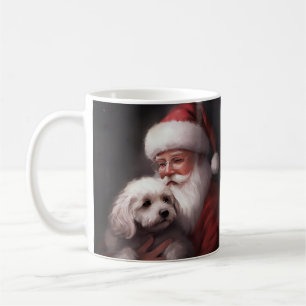 Mug Caniche avec le Père Noël Noël Festif