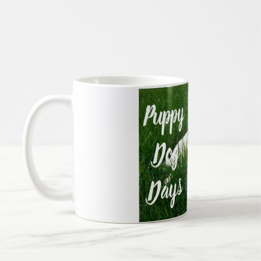 Mug Caniche blanche en Grass vert Chien Chien Jours Mu (Gauche)