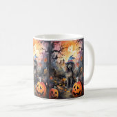 Mug Caniche D'Halloween Avec Peur Citrouille (Devant droit)