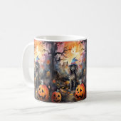 Mug Caniche D'Halloween Avec Peur Citrouille (Devant gauche)