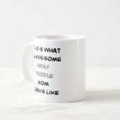 Mug caniche, gris, maman, génial (Devant gauche)