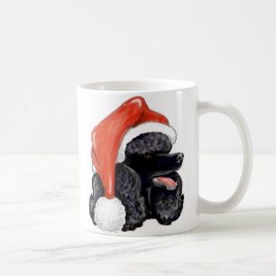 Mug Caniche standard noir de Noël