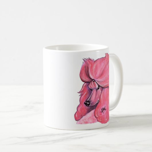 Mug Caniche standard rose (Devant droit)
