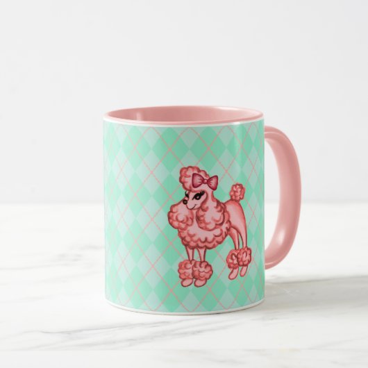Mug Canicule de caniche rose (Devant droit)