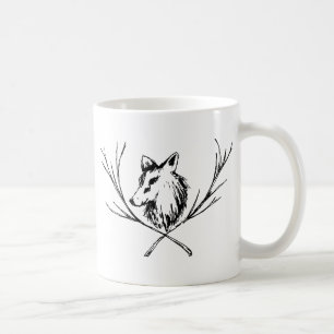 Mug Canine avec branches Noir et Blanc