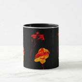 Mug Canna Lilies sur Noir (Centre)
