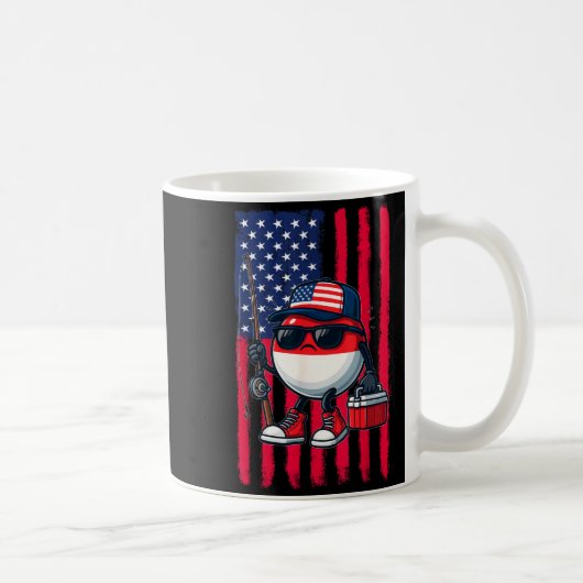 Mug Canne à pêche pour garçons Drapeau américain Canne (Droite)