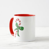 Mug Canne à sucre de Noël avec ruban vert  (Devant gauche)