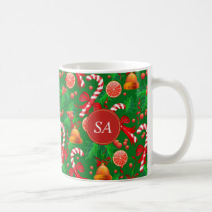 Mug Canne de bonbon Noël cloche Noël Houx