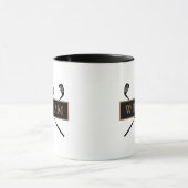 Mug Canne de golf personnalisée avec nom en or et noir (Centre)