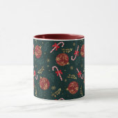 Mug Canneberges Flocons Rouge Boules de Noël Vertes (Centre)