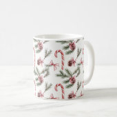 Mug Canneberges rouges blanches Cônes de pin Noël (Devant droit)
