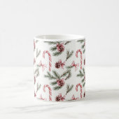 Mug Canneberges rouges blanches Cônes de pin Noël (Centre)