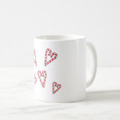 Mug canneberges rouges et blanches coeurs (Devant droit)