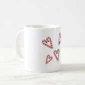 Mug canneberges rouges et blanches coeurs (Devant gauche)