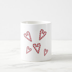 Mug canneberges rouges et blanches coeurs