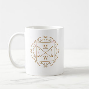 Mug Cannes de golf élégantes monogramme
