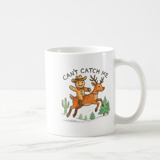 Mug Can't Catch Me Cowboy Gingerbread Man Christmas  (Droite)