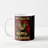 Mug Can't Hear You I'm Gaming Funny Gamer Cat Playing  (Gauche)