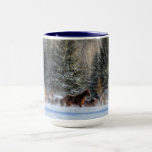 Mug Cantonnement, Chevaux de course en hiver Photo nei (Centre)