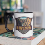 Mug Canyon Noir Du Parc National Gunnison Art<br><div class="desc">Canyon Noir De La Gunnison dessin vectoriel. Le parc entoure une partie d'une gorge profonde aux parois abruptes taillée dans la roche précambrienne au bord de la rivière Gunnison. La faune comprend des cerfs mulets,  des wapitis et des aigles dorés.</div>