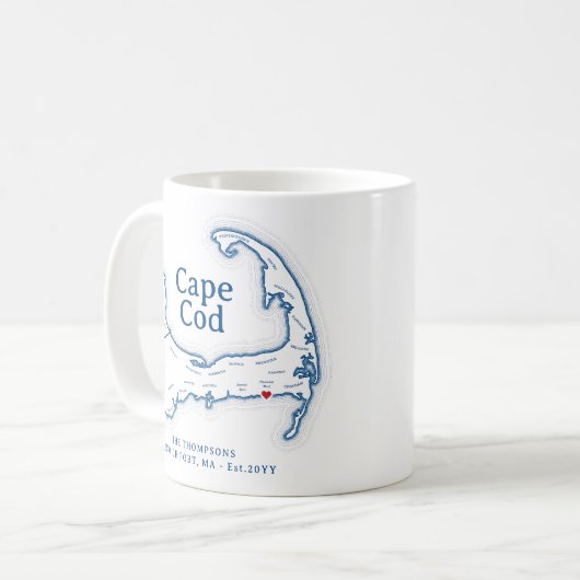 Mug Cape Cod Beach House Décor Cadeau (Devant gauche)