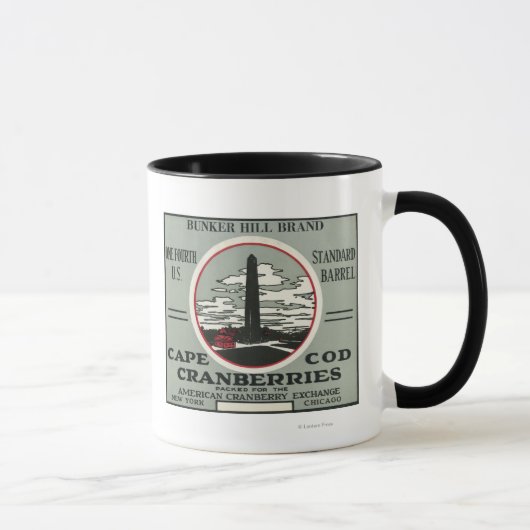 Mug Cape Cod Bunker Hill Marque Cranberry Étiquette (Droite)