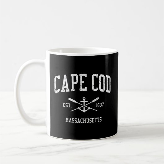 Mug Cape Cod Ma Crossed Oars Bateau Ancre Sports (Gauche)