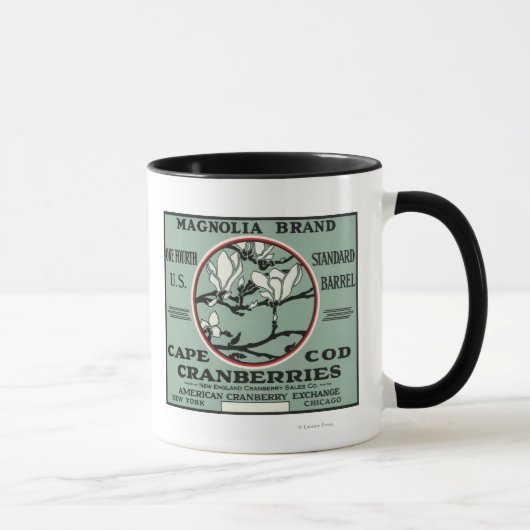 Mug Cape Cod Magnolia Brand Cranberry Étiquette (Droite)