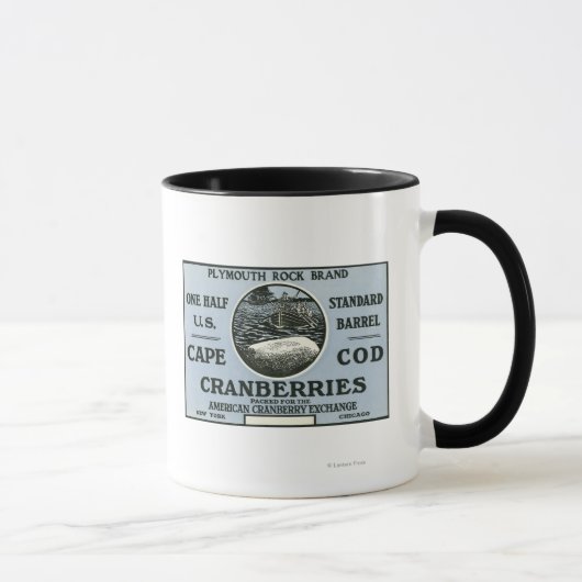 Mug Cape Cod Plymouth Rock Marque Cranberry Étiquette (Droite)
