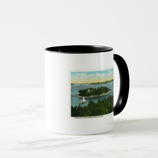 Mug Cape Elizabeth Vue de deux phares (Devant droit)