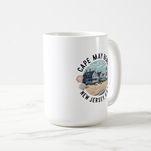 Mug Cape May Beach Retro Vignette (Devant droit)