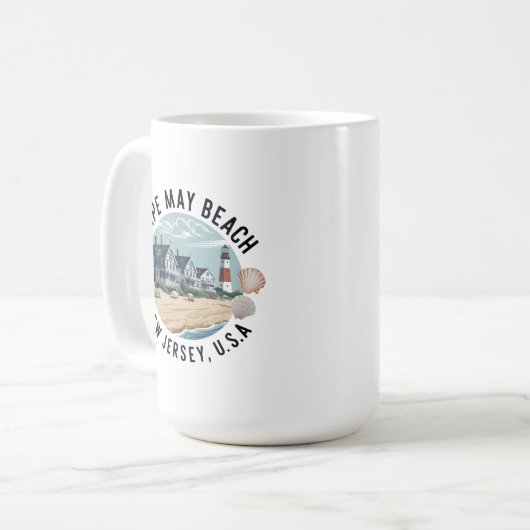 Mug Cape May Beach Retro Vignette (Devant gauche)